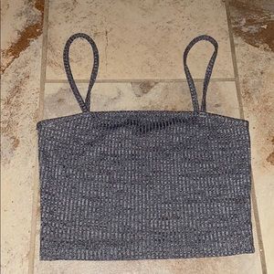 Gray and Black Crop Top